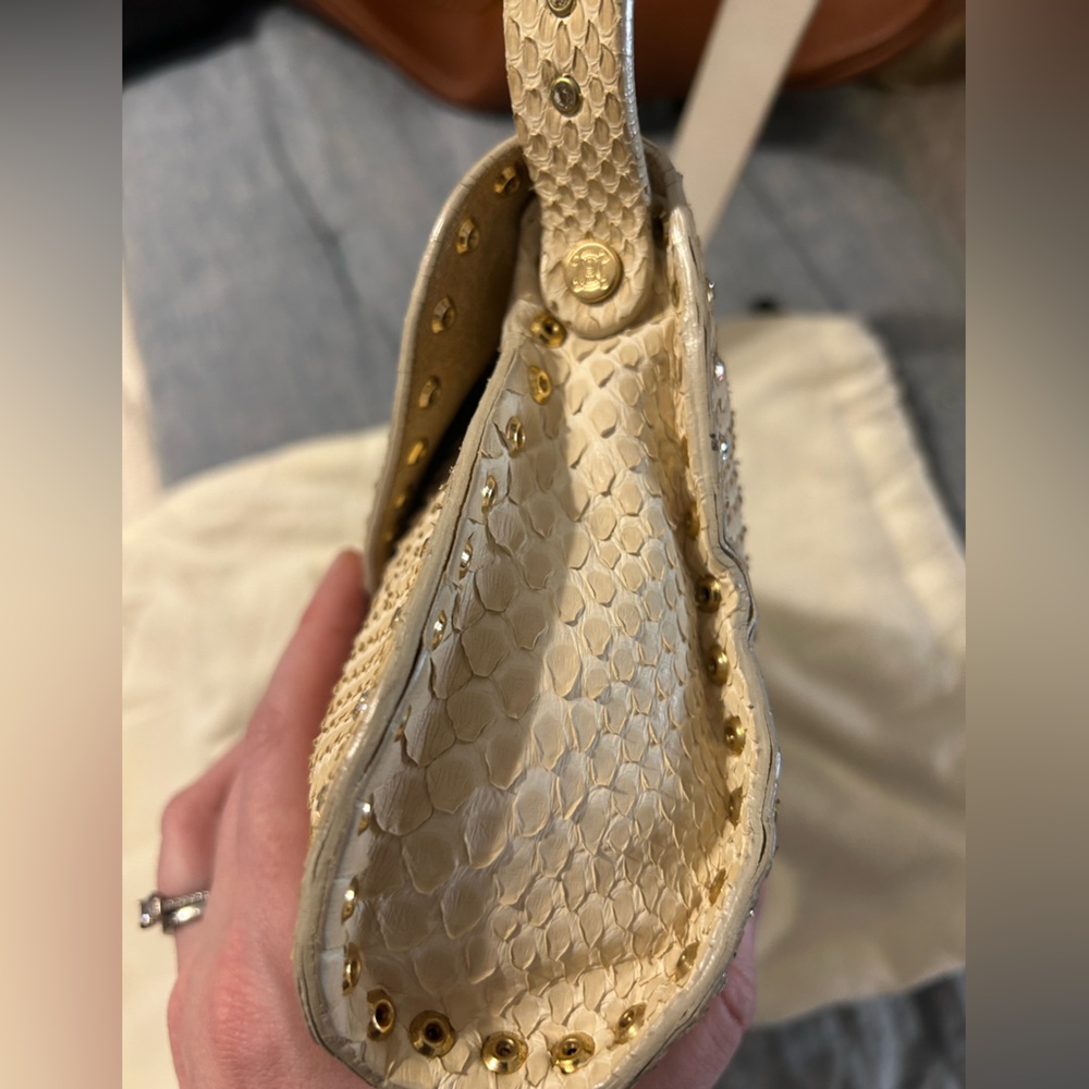 Vintage Celine Poulbot Python and Rhinestone Bag - image 4